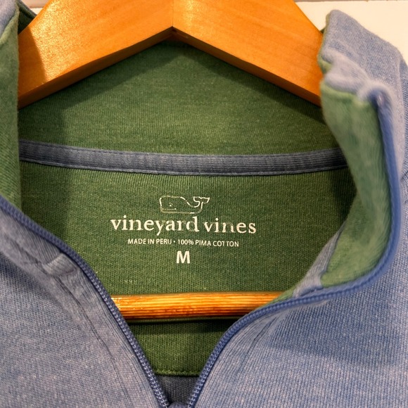 Vineyard Vines Mens Quarter Zip Pima Cotton Pullover Sweater Coastal Preppy Golf - Picture 3 of 7